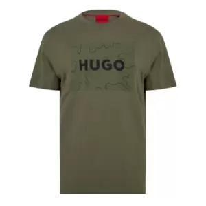 Image of Hugo Graphic Print Responsible T Shirt - Green