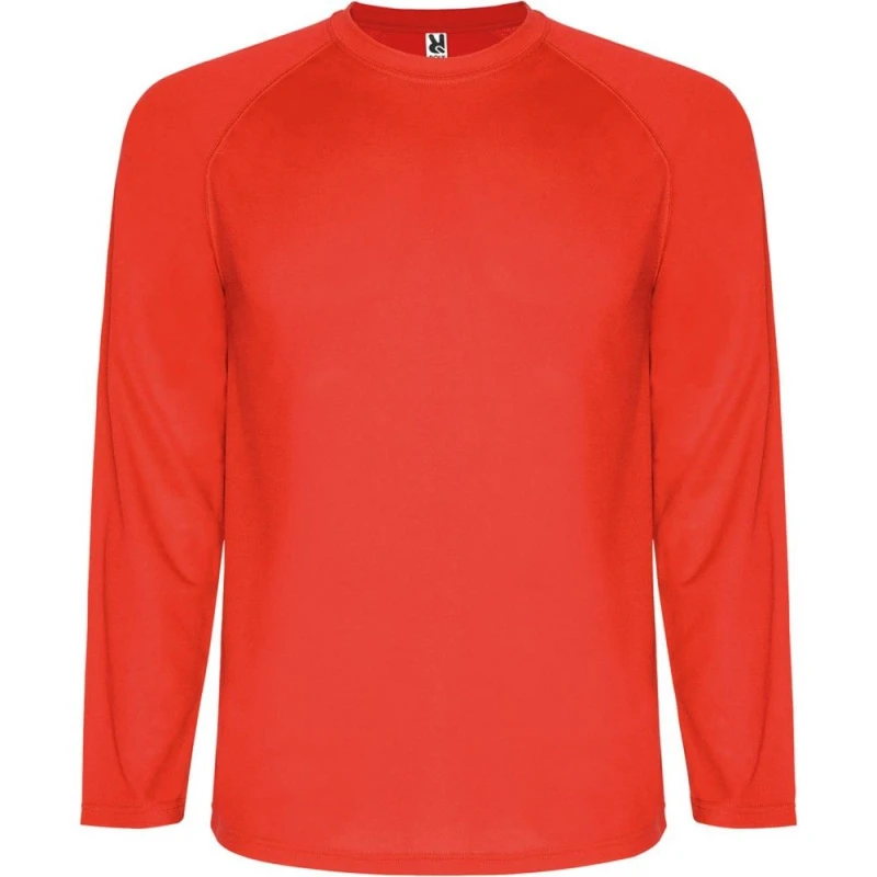 Image of ROLY Montecarlo Long-Sleeved Sports T-Shirt in Red Size: 4 Years Red Unisex 4 Years