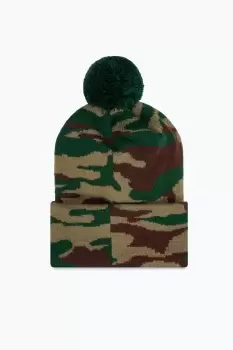 Image of HYPE CAMO KNITTED POM POM BEANIE