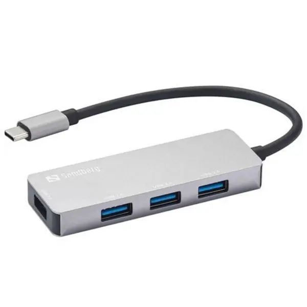Image of Sandberg Sandberg External 4-Port USB-A Hub HUB-E4SBUSBC-USB3