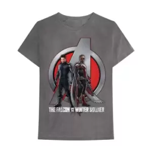 Image of Marvel Comics - Falcon & Winter Soldier A Logo Unisex XX-Large T-Shirt - Grey