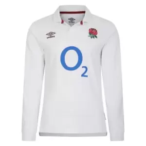 Image of Umbro England Rugby Home Classic Long Sleeve Shirt 2023 2024 Adults - White