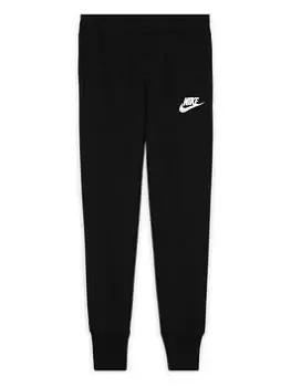 Image of Nike Girls Nsw Club Ft Hw Fitted Pant, Black/White, Size S+