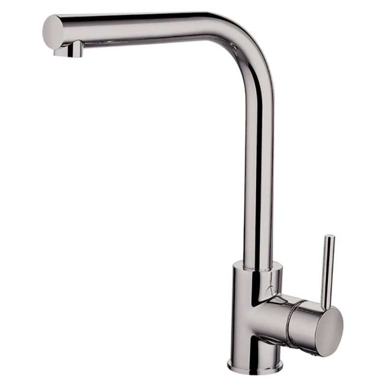 Image of Balterley Traditional Single Lever Kitchen Mixer Tap, Brushed Nickel in Silver Silver Unisex