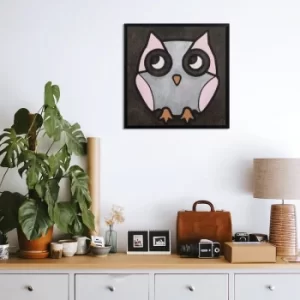 Image of Pink Owl Black White Pink Decorative Wooden Wall Accessory