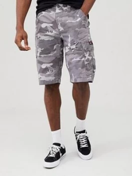 Image of Superdry Core Cargo Shorts - Grey Camo, Size 32, Men
