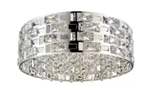 Image of Lola 6 Light Flush Ceiling Light Chrome