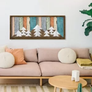 Image of TAH020 Brown Grey White Blue Decorative Framed MDF Painting