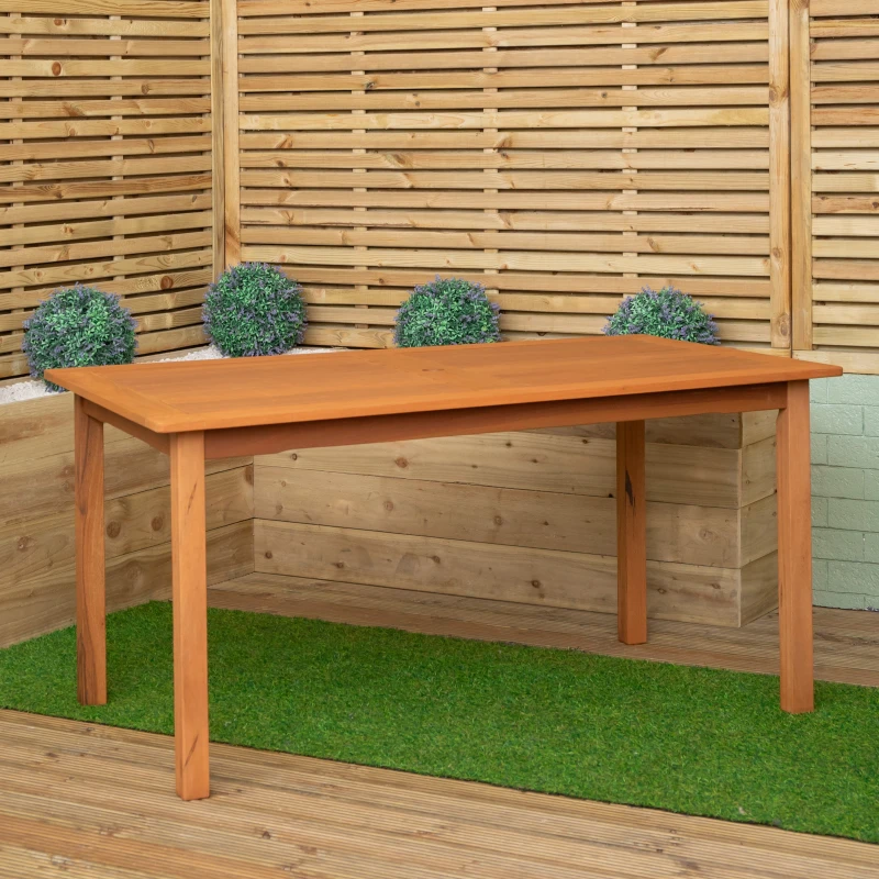 Image of Grasmere Outdoor 6 Person Rectangular Wooden Garden Patio Table