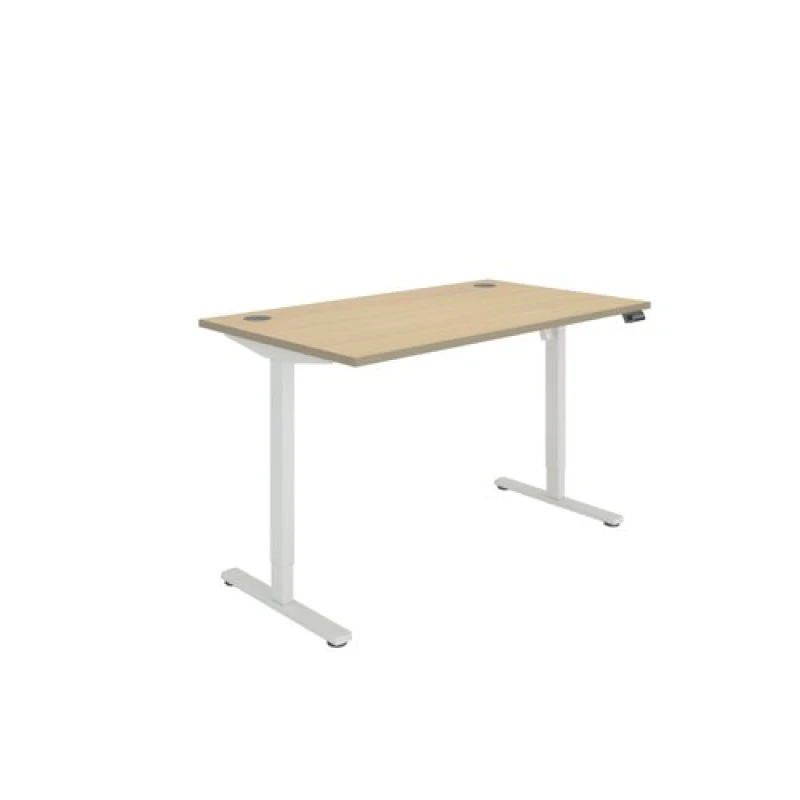 Image of Polaris Single Motor Sit/Stand Desk 1400x800 Oak/White KF800094