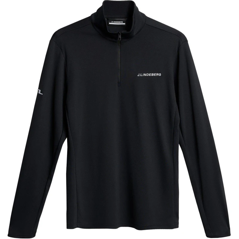 Image of J Lindeberg Golf Mens JLG Emmanuel Half-Zip Pullover Jumper Black male Small