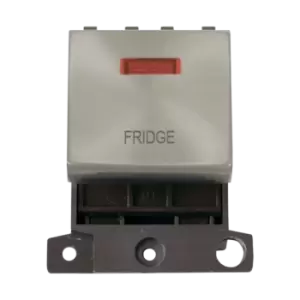 Image of Click Scolmore MiniGrid 20A Double-Pole Ingot & Neon Fridge Switch Satin Chrome - MD023SC-FD
