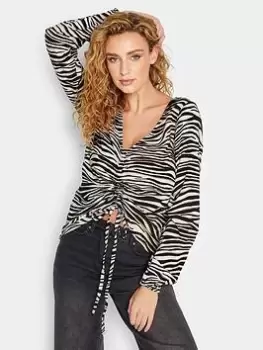 Image of Long Tall Sally Zebra Print Halter Top - Black, Size 24, Women