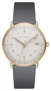 Image of Junghans 47/7854.02 Max Bill Damen Quartz Grey Leather Watch