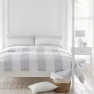 Image of Drift Upton Eco-Friendly Duvet Cover and Pillowcase Set Silver