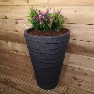 Image of Medium Grey Ash Colour Garden Trojan Plant Pot 56cm Tall 38cm Wide