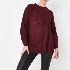 Image of Missguided Maternity Belted Jumper - Red