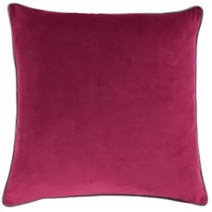 Image of Meridian Velvet Cushion Cranberry/Mocha, Cranberry/Mocha / 55 x 55cm / Polyester Filled