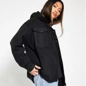 Image of I Saw It First Jersey Shacket - Black