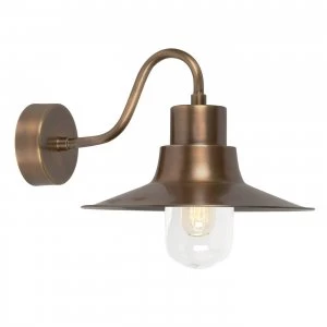 Image of 1 Light Outdoor Fisherman Dome Wall Light Brass IP44, E27