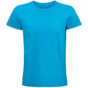 Image of SOLS Unisex Adult Pioneer Organic T-Shirt (M) (Aqua Blue)