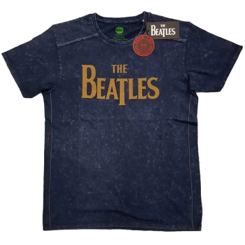 Image of The Beatles - Drop T Logo Unisex Medium T-Shirt - Blue