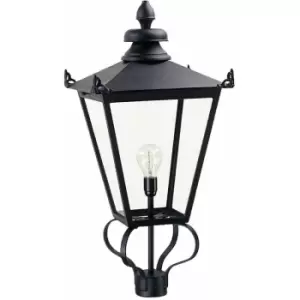 Image of Loops - IP23 1 Bulb Lantern Head Only Black LED E27 200W Bulb Light Fitting