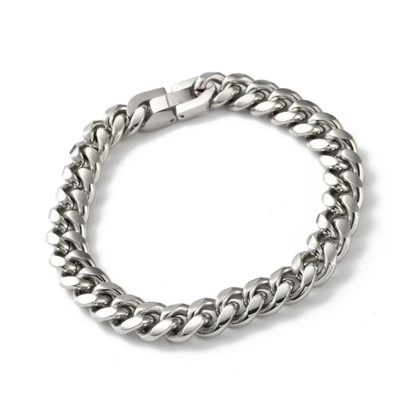 Image of Aye Do Gifts Mens Cuban Link Silver Bracelet Silver male One Size