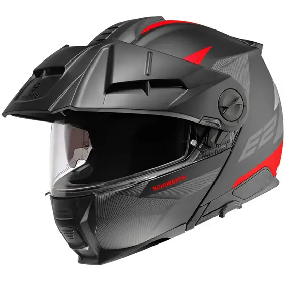 Image of Schuberth E2 Defender Black Red Modular Helmet M