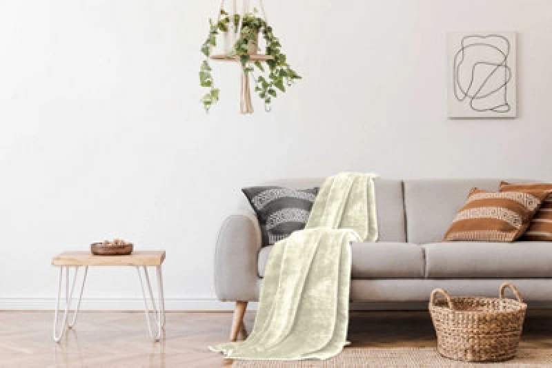 Image of Smart Living Smart Living Luxury Thick Faux Fur Mink Throw Blanket - Soft Fleece for Sofa & Bed in Cream Size: 200cm x 240cm Cream 200cm x 240cm Uni