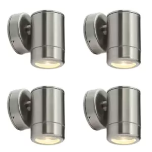 Image of 4 PACK Outdoor IP65 Wall Downlight - Dimmable 7W LED GU10 - Stainless Steel