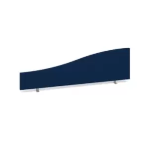 Image of Wave desktop fabric screen 1400mm/200mm x 400mm/200mm - blue