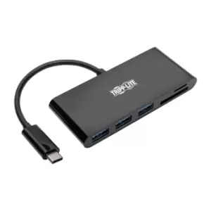 Image of Tripp Lite U460-003-3AMB 3-Port USB-C Hub with Card Reader, USB-C...