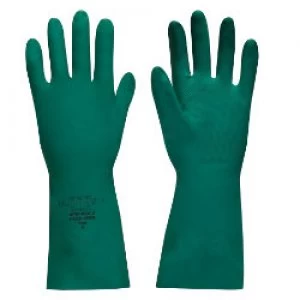 Image of Polyco Gloves Gauntlet Nitrile Size 9 Green