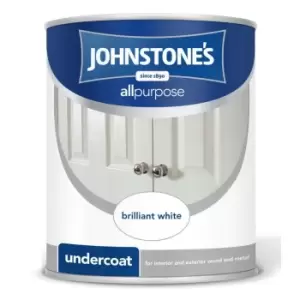 Image of Johnstones Interior Undercoat Paint, 1.25L, Pure Brilliant White