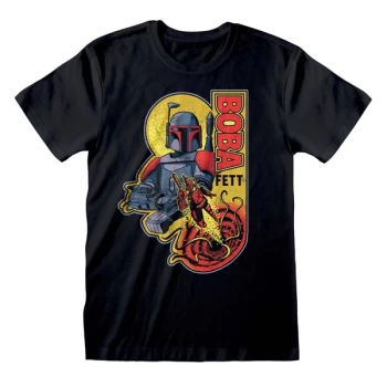 Image of Star Wars - Boba Multi Colour Unisex Medium T-Shirt - Black