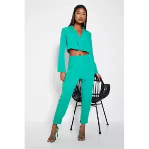 Image of I Saw It First Petite Woven High Waisted Wide Leg Trouser - Green