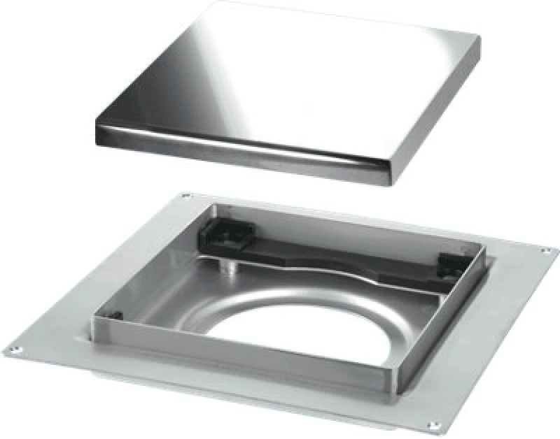 Image of Mcalpine Tile-Plain-P 150mm Square Stainless Steel Tile Drain For Use With 50mm Water Seal Trap Body