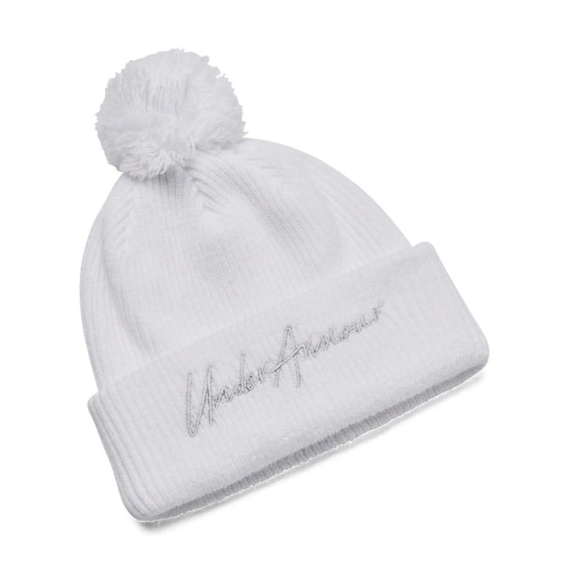 Image of Under Armour Halftime Pom Beanie - White White M