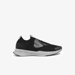 Image of Lacoste Mens Run Spin Eco Textile Trainers Size 9 UK Black & Off White
