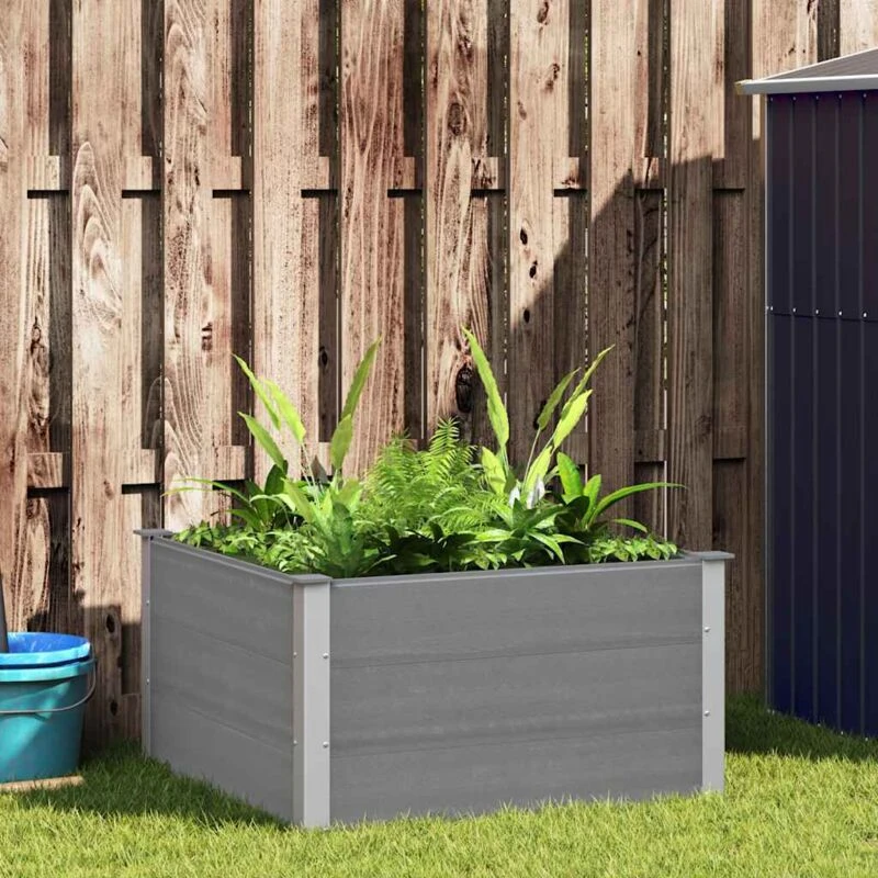 Image of VIDAXL Garden Raised Bed wpc 100x100x54cm Grey Vidaxl 8718475568643