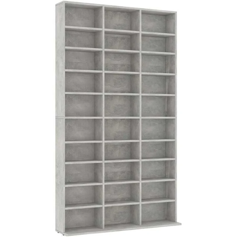 Image of VIDAXL Cd Cabinet Concrete Grey 102x16x177.5cm Engineered Wood Vidaxl 801782