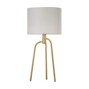 Image of Village at Home Jerry Table Lamp, Gold & White
