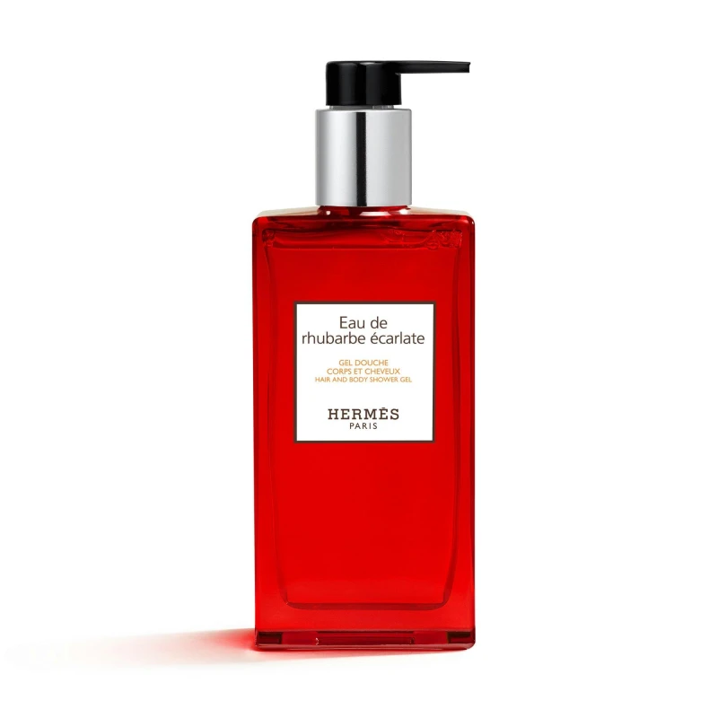Image of Hermes Eau De Rhubarbe Ecarlate Hair & Body Shower Gel Bottle 200ml