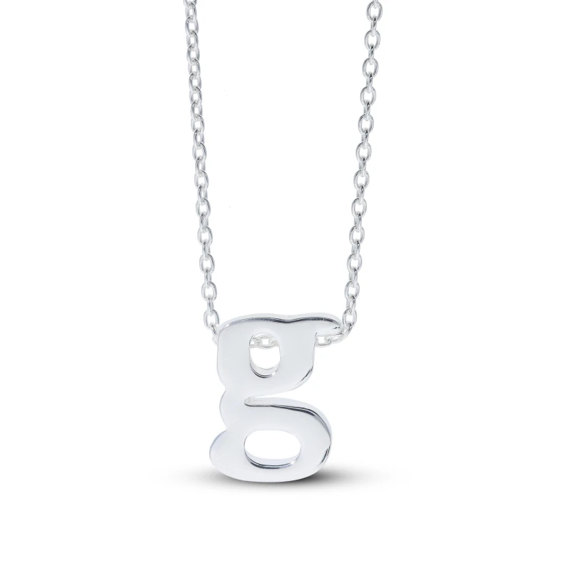 Image of Be You Sterling Silver lowercase Initial Necklace Silver female G