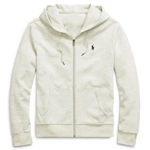 Image of POLO RALPH LAUREN Double-Knit Tech Full-Zip Hoodie - Grey S