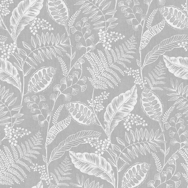 Image of Fresco Artisan Leaf Grey Wallpaper