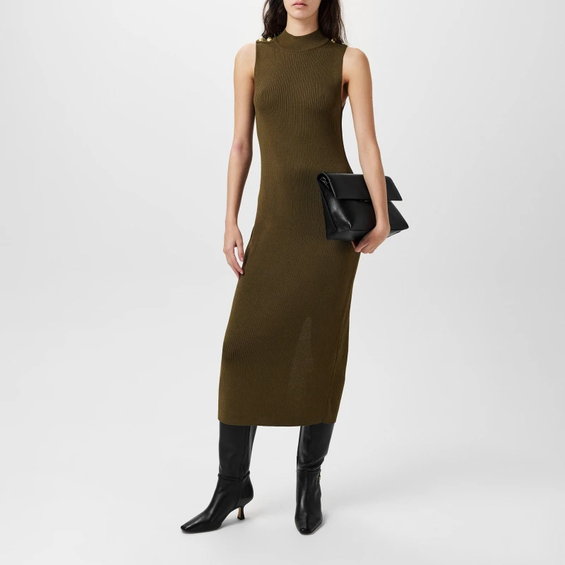 Image of Barbour International Milla Knitted Midi Dress - Green Green 14