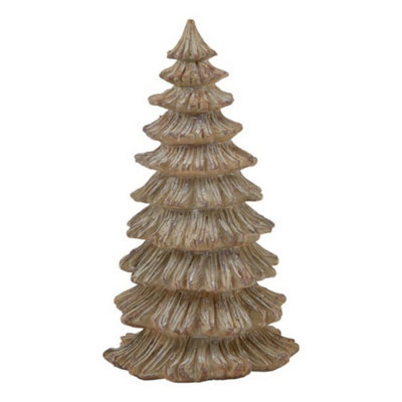 Image of Hill Interiors Medium Pine Tree Sculpture - Resin - L14 X W14 X H25cm - Brown