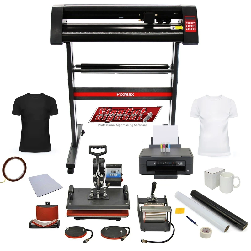 Image of Monstershop PixMax Da Vinci Bundle 5 in 1 Heat Press, Vinyl Cutter, Printer Red unisex